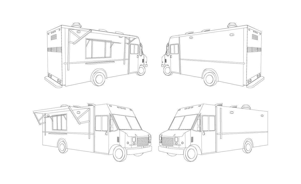 Food Truck illustration lineart
