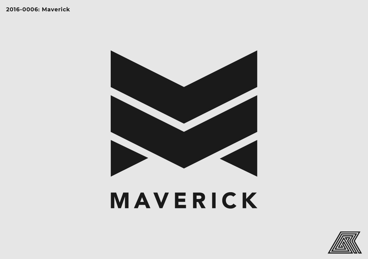 Maverick, a modern, militaristic logo concept