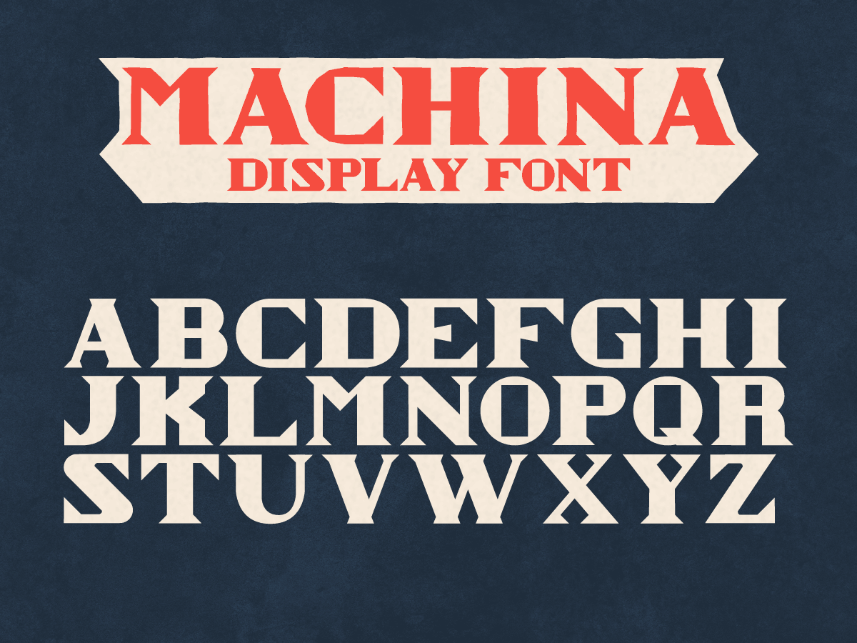 Machina's primary alphabet + alternative glyphs