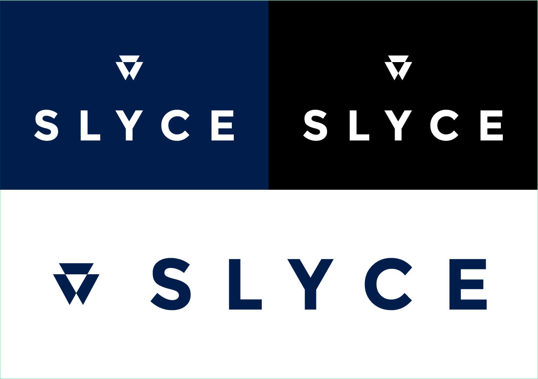 SLYCE Technologies identity in alternative colours and layout