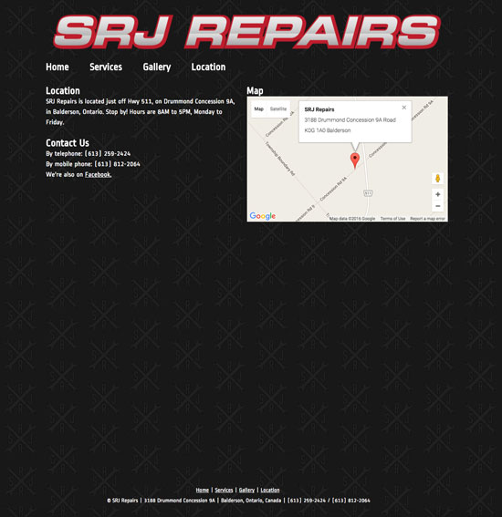 SRJ Repairs homepage