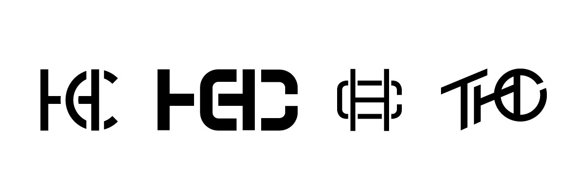 HNTRS CLUB rough logo monogram concepts